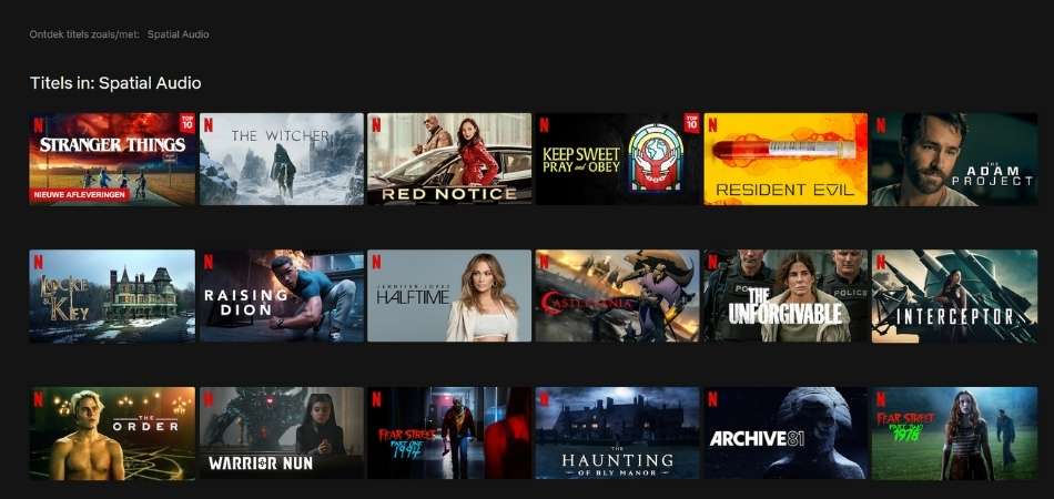 Selectie films & series met spatial audio Netflix